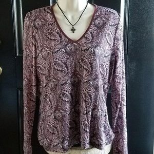 Liz Claiborne 💜 Purple Paisley Top
